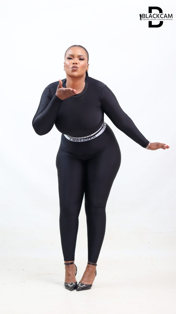 Expressive full-length studio portrait photographed by BlackCam